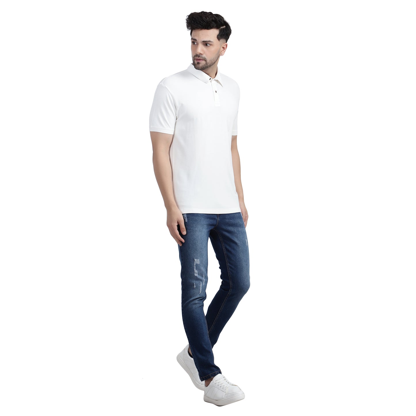 SWNCK Earthen Cream Men's Polo T-Shirt in Bamboo