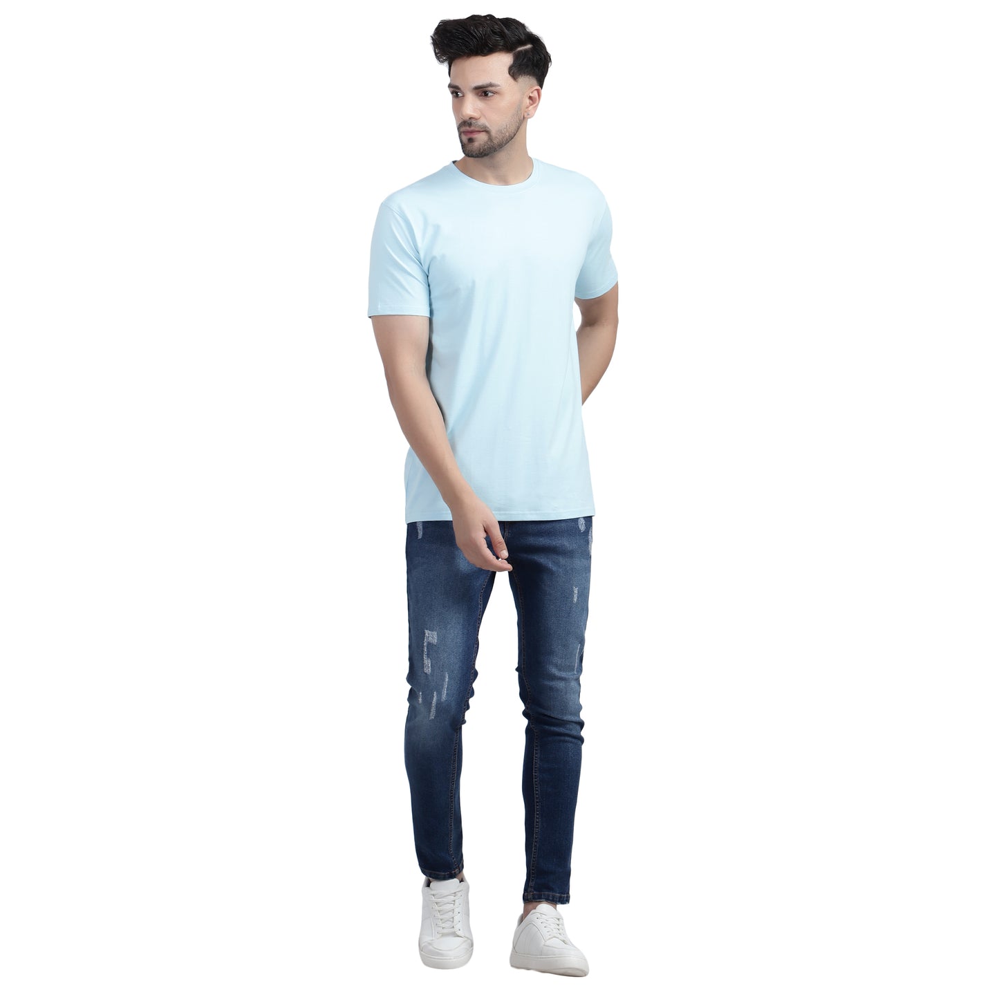SWNCK Cerulian Blue Unisex Crew Neck T-Shirt in Bamboo