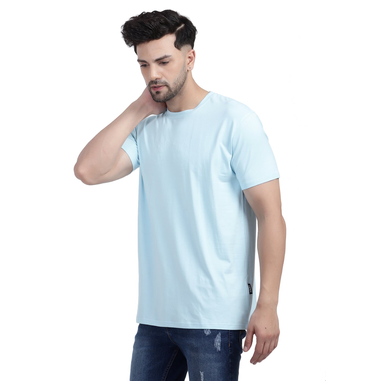 SWNCK Cerulian Blue Unisex Crew Neck T-Shirt in Bamboo