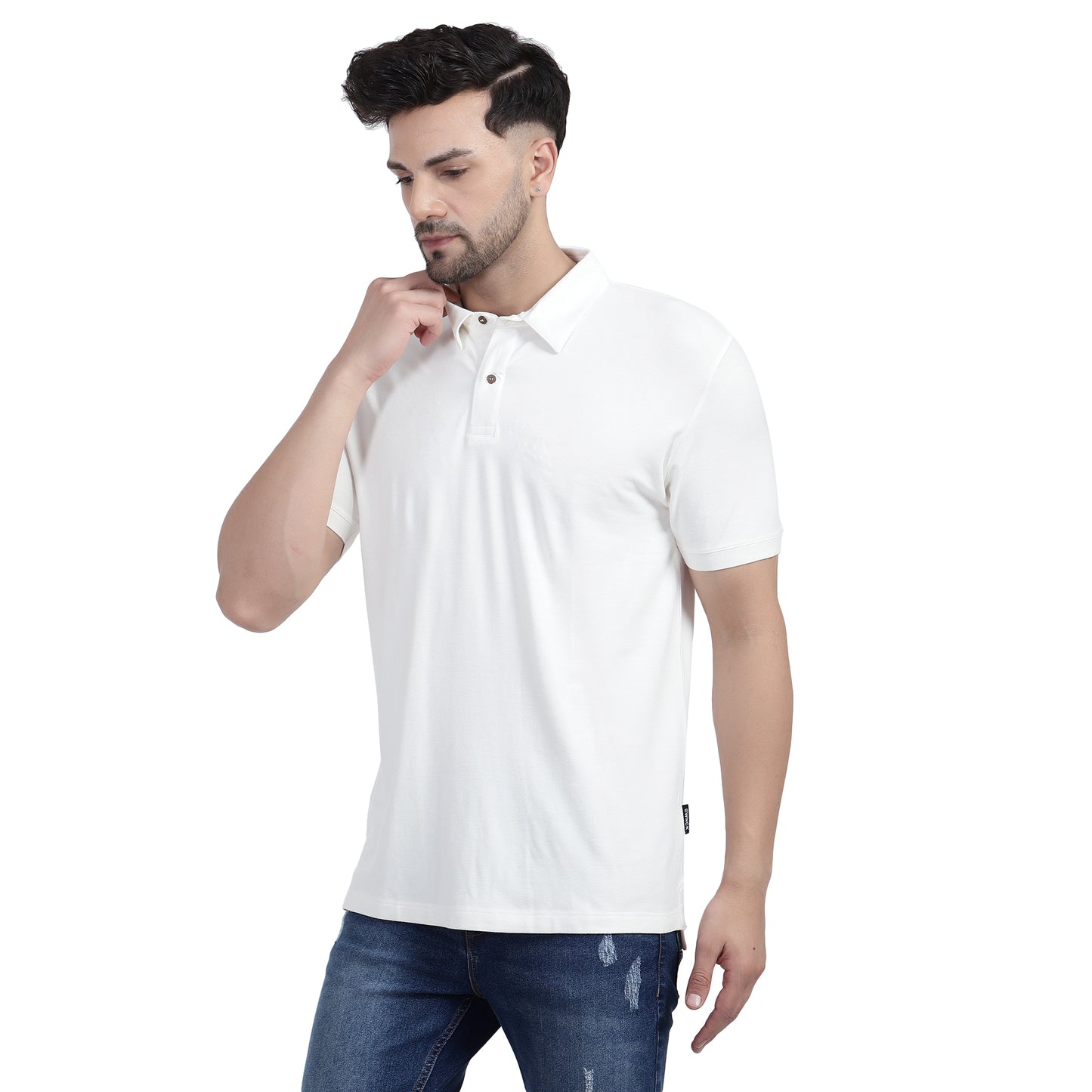 SWNCK Earthen Cream Men's Polo T-Shirt in Bamboo