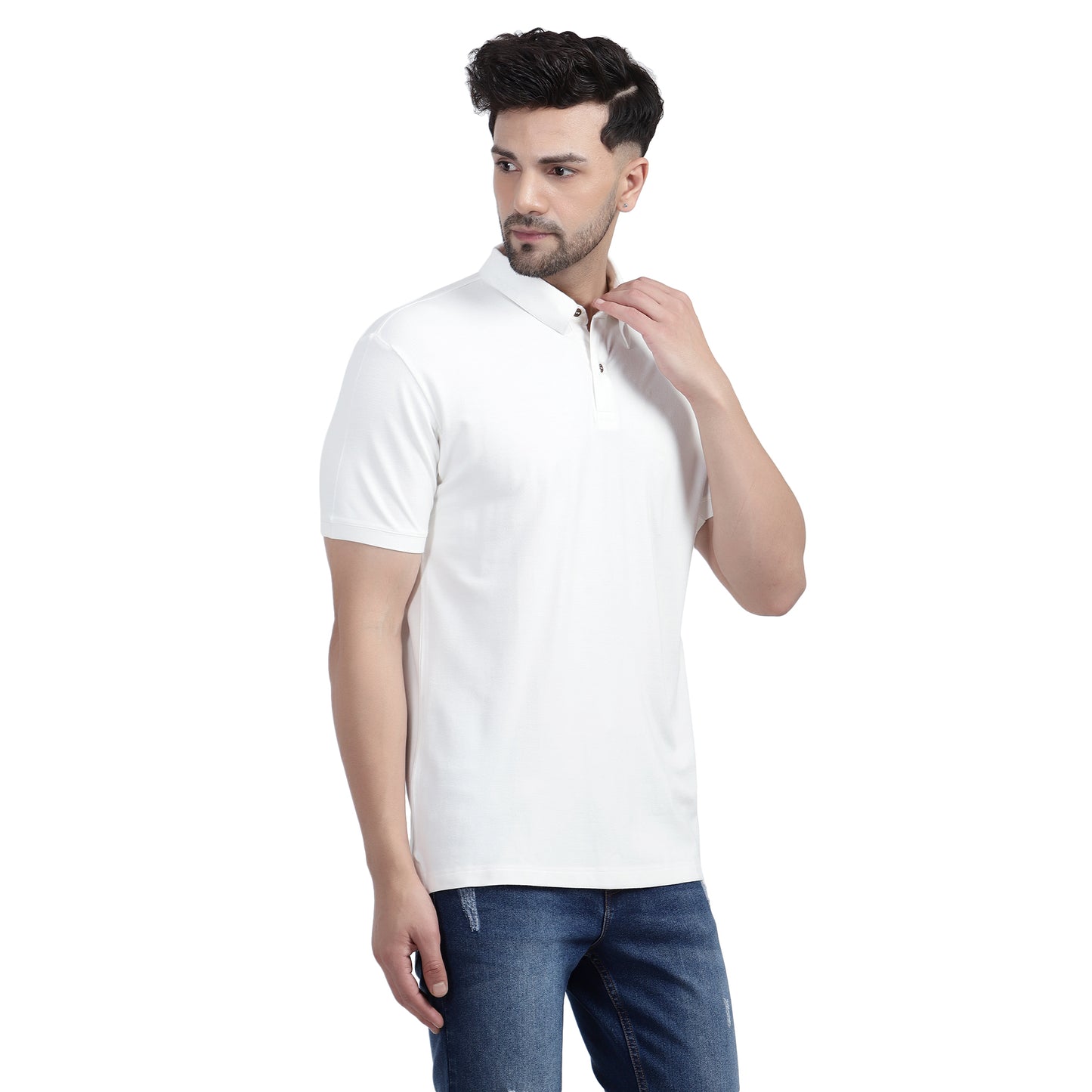 SWNCK Earthen Cream Men's Polo T-Shirt in Bamboo