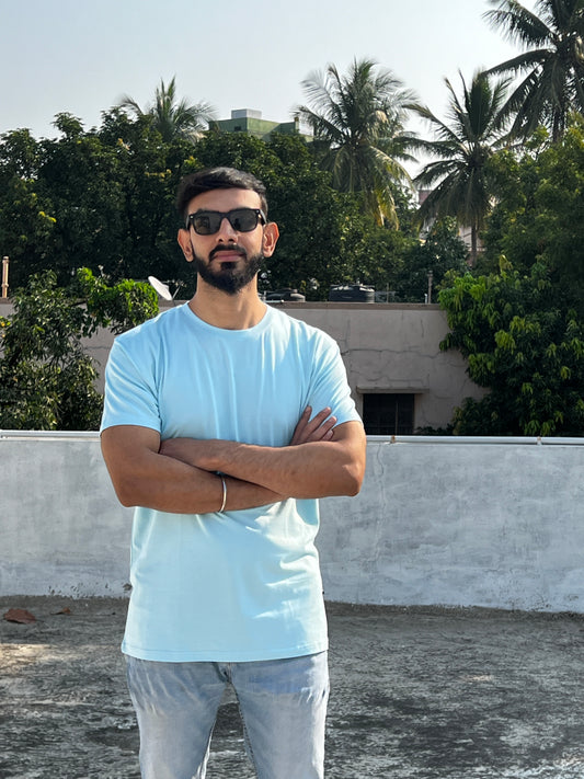 SWNCK Cerulian Blue Unisex Crew Neck T-Shirt in Bamboo
